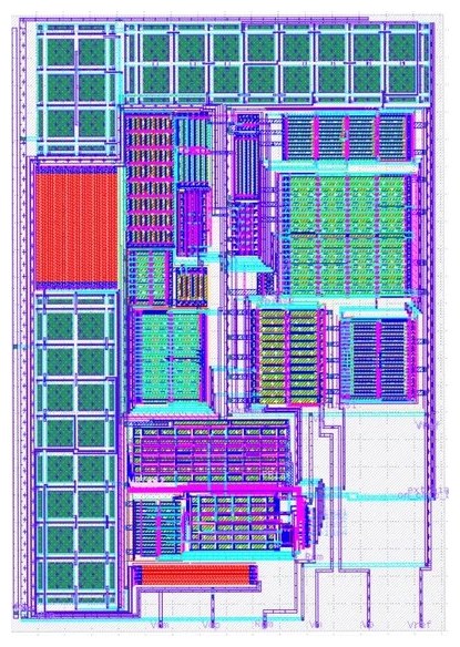 Layout of the EpitaXC fully-differential op-amp tile on Tiny Tapeout SKY25a