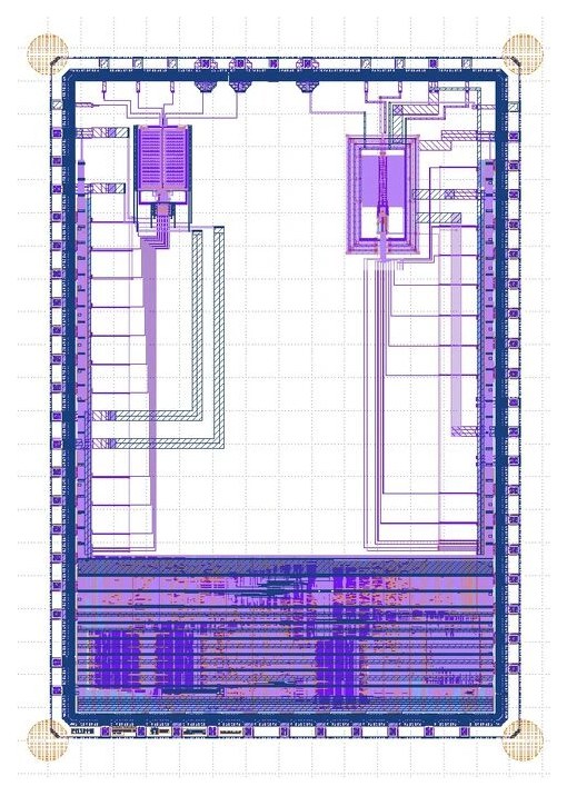 Full-chip layout of the SAR ADC on the Efabless chipIgnite (Caravel) harness